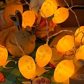 tanie Łańcuchy świetlne baterii-Wielkanocne lampki choinkowe zasilane bateryjnie, dekoracje LED, wiosenne lampki choinkowe do domu, do wewnątrz i na zewnątrz, do koszyka wielkanocnego, na imprezę, do sypialni, na sezon