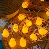 tanie Łańcuchy świetlne baterii-Wielkanocne lampki choinkowe zasilane bateryjnie, dekoracje LED, wiosenne lampki choinkowe do domu, do wewnątrz i na zewnątrz, do koszyka wielkanocnego, na imprezę, do sypialni, na sezon