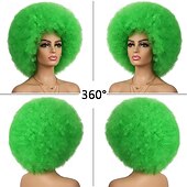  Parrucche Verdi Afro Parrucca Sintetica Verde per Uomini Donne Cosplay Feste Anime