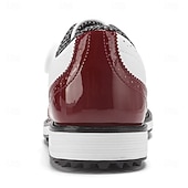voordelige Heren Golf Schoenen-Heren golfschoenen – comfortabel wit en bordeauxrood design voor optimale prestaties en stijl op de golfbaan.