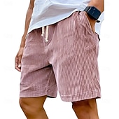 ieftine Pantaloni scurți casual-Bărbați Pantaloni Scurți Pantaloni scurți casual Pantaloni scurți din velur Cordon Talie elastică Culoare solidă Confort Lungimea genunchiului Zilnic În aer liber Haine de strada Vacanță Modă Negru