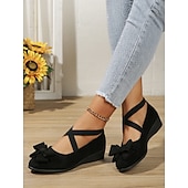 tanie Buty na płaskim obcasie damskie-Damskie Codzienny Niski obcas Okrągły palec u nogi Codzienny Sztuczny zamsz Mokasyny Migdałowy Czarny Niebieski