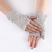 levne Příslušenství a další-Elegantní Vinobraní Řvoucí 20s Rukavice Večerní rukavice Velký Gatsby Krajka Maškarní kostým Dámské Karneval Plesová maškaráda Ležérní Karneval Dospělí Rukavice