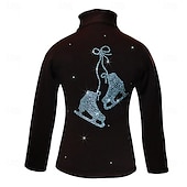 halpa Taitoluistelutakit ja liivit-Fleecetakki taitoluisteluun Naisten Tyttöjen Luistimet Takki Topit Musta Tilkkutäkki Spandex Elastinen Kouluts Kilpailu Luisteluasu Pidä lämpimänä Klassinen Kristalli / Strassi Pitkähihainen Luistelu