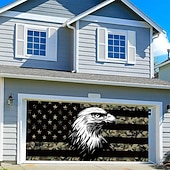 billiga Garage &amp; Dörr Banners-4 juli 2026 250:e minnesdagen gobeläng garage dörr täck stor hängande bakgrund örn amerikanska flaggan vintage modern militär fest utomhus semester skjutande bakgrunds gård hem dekor