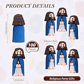 abordables Pascua de Resurrección-50/100 piezas de pequeñas figuras de Jesús, mini figuras de Jesús a granel, regalo de Pascua, pequeñas estatuas para rellenar huevos de Pascua, pequeñas figuras de Jesús multicolores, figuras en