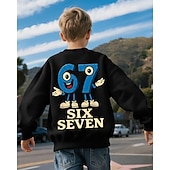 economico Umoristico 3D del Ragazzo-Unisex Ragazzi 3D Grafico Gergo divertente 67 Felpa Maglione Manica Lunga Stampa 3D Primavera Autunno Attivo Moda Streetwear Bambini 4-12 Anni Girocollo Casuale Quotidiano All'aperto Vestibilit