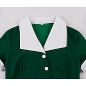 billige Kjoler-1950-tallet Retro / vintage Kjoler Swing kjole Korte ermer Helfarge Kostyme Dame Karneval Maskerade Dagligdagstøy Utdrikningslag Voksne Kjole