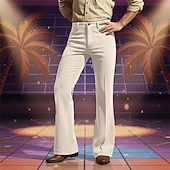 Χαμηλού Κόστους Φωτοβολίδα-Ανδρικά Παντελόνια Παντελόνι επίσημο Κοτλέ παντελόνι Πάτος καμπάνας Φουντωμένο παντελόνι Τσέπη Σκέτο Άνεση Πλήρες μήκος Καθημερινά Επιχείρηση Αργίες Διακοπές Μοντέρνα Λευκό Καφέ Μικροελαστικό