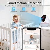 Недорогие IP-камеры для помещений-Умный видеоняня с разрешением 1080p, 4,3-дюймовым дисплеем, Wi-Fi, ночным видением и двусторонней аудиосвязью.