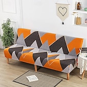 abordables Couverture du canapé Futon-Housse de canapé-lit extensible en tissu imprimé, disponible en 3 tailles différentes, housse de canapé sans accoudoirs, housse de banc élastique, protection décorative pour le Nouvel An, décoration