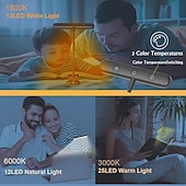 halpa Lukuvalot-LED-ladattava kirjavalo sängyssä lukemiseen muistitoiminnolla silmiä hellivä yövalo 3 väriä 5 kirkkautta joustava hanhenkaula kevyt klipsikirjan lukuvalo säädettävä kirkkaus