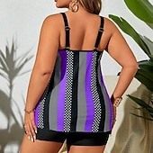 economico Surfing Tankinis &amp; Bikinis-Per donna Costume da bagno 2 pezzi Costumi da bagno A righe Ultra Leggero (UL) Controllo addominale Elastico Senza Maniche Costume da Bagno Surf Snorkeling Estate