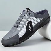 abordables Zapatos Casuales Slip-On-Zapatillas deportivas blancas y azul marino para hombre, zapatos cómodos con cordones para estilos de vida activos, ideales para correr, actividades al aire libre y ropa informal de día.
