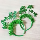 tanie Dzień Świętego Patryka-2 opaski na głowę z okazji Dnia Świętego Patryka, opaski na włosy z koniczyną irlandzką, świąteczne nakrycie głowy dla kobiet &amp;dzieci