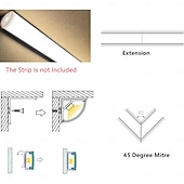 halpa LED-tarvikkeet-6 kpl 10 kpl 3,3 jalan / 1 m V-muotoinen LED-kanava hopeanvärinen alumiininen LED-nauha, diffuusorikanava maitomaisella valkoisella suojuksella, himmeä kulmavalaistus, helppo asennus, ei sisällä