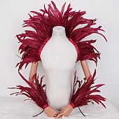 Χαμηλού Κόστους αξεσουάρ-Καθαρενικά 2026 Ρίο Καρναβάλι Σάμπα Αξεσουάρ Καρναβάλι Κόκκινο Και Κίτρινο Φτερό Στολή Σετ Μανίκι Ωμού  Καλύμματα Βραχίονα Για Μάρντι Γκρας Χορό Πάρτι Βραζιλία Φεστιβάλ Ενδυμασίας