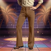 Χαμηλού Κόστους Φωτοβολίδα-Ανδρικά Παντελόνια Παντελόνι επίσημο Κοτλέ παντελόνι Πάτος καμπάνας Φουντωμένο παντελόνι Τσέπη Σκέτο Άνεση Πλήρες μήκος Καθημερινά Επιχείρηση Αργίες Διακοπές Μοντέρνα Λευκό Καφέ Μικροελαστικό