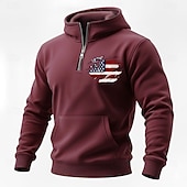  4 luglio 2026 250° Giorno della Memoria Felpa con Cappuccio Collo Giro Bandiera Statunitense Uomo Stile Streetwear Casual Outdoor