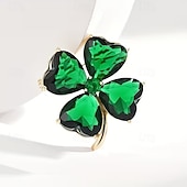  Szent Patrik-napi lóhere bross, zöld műkristályos lóhere kitűző, ruházati kiegészítő, ír ünnepi ékszer