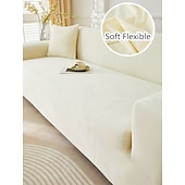 abordables Housse de canapé-Housse de canapé rayée en velours côtelé (1 pièce), élégante et luxueuse, antidérapante, anti-poussière et anti-griffures de chat, idéale en toute saison pour la chambre, le salon, le bureau ou la