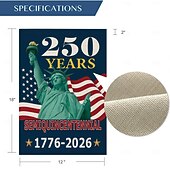 cheap America 250-US 250th Anniversary America 250 Years Home Garden Flag Patriotic Banner Statue of Liberty Design Semiquincentennial 1776-2026 celebration 4th of July Independence Day