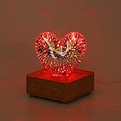 ieftine Lumini decorative-1 buc lampă de noapte cu artificii de dragoste 3D alimentată prin USB 11 * 9cm decorativ pentru dormitor living dining atmosferă pentru capul de pat lumini decorative cadouri
