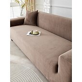 abordables Housse de canapé-Housse de canapé rayée en velours côtelé (1 pièce), élégante et luxueuse, antidérapante, anti-poussière et anti-griffures de chat, idéale en toute saison pour la chambre, le salon, le bureau ou la