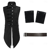 abordables Conjuntos-Retro Antiguo Medieval Renacimiento Armas y Armaduras Chaleco Elfo Vikingo Ranger Disfraz Hombre Fantasía Víspera de Todos los Santos Carnaval Rendimiento LARP Feria Ren Adultos Chalecos Cinturón