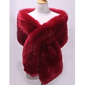 preiswerte Pelzschals-Kunstpelz-Umhänge Damenumhang Elegant Vintage Ärmellos Kunstpelz Hochzeit Schals Mit Unifarbe Für Party Herbst