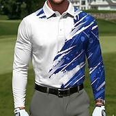 Χαμηλού Κόστους Ανδρικό πόλο γκολφ-Ανδρικά Γεωμτερικό Γκολφ Πόλο Αθλητικά μπλουζάκια πόλο Μακρυμάνικο Μπλουζάκια πόλο Πέτο Καθημερινό ΕΞΩΤΕΡΙΚΟΥ ΧΩΡΟΥ Ένδυση γυμναστικής και άθλησης Καθημερινά Ρούχα 3D εκτύπωση Κουμπιά Άνοιξη Φθινόπωρο