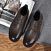preiswerte Arbeitsschuhe-Lässige gelbe Herren-Ankle-Boots – bequem, stilvoll mit weichem Futter, ideal für legere Hochzeiten und Veranstaltungen im Freien