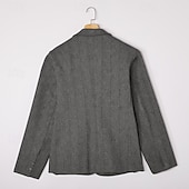  Men's Tweed Herringbone Blazer – Vintage Slim Fit Sport Coat, Single Breasted 2 Button Jacket, Business Casual, Fall Winter, Available in Brown, Blue, Grey