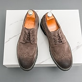 Χαμηλού Κόστους Μπρογκ παπούτσια-Ανδρικά καφέ σουέτ μπρογκ παπούτσια, άνετα και μοντέρνα, ευέλικτα υποδήματα για casual και ημιεπίσημες εκδηλώσεις