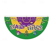 tanie Garden Flags, Banner-Brazil Carnival Flag, Mardi Gras Half Flag, Carnival Party Decorations, Festive Atmosphere, Colorful Festival Flag for Home, Parade, and Outdoor Event Decor