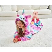 economico Costume da Animale-Pigiama Kigurumi Costume di fantasia Costume tutina Fantasia animale Unicorno Cartone animato Caldo Costume Divertente Comodo Bambini Unisex Ragazzi e Ragazze Natale Halloween Carnevale Feste