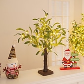 זול אורות דקורטיביים-אור עץ מדומה של עלי זית לד 50 ס"מ/19.69 אינץ' סוללת aaa USB דו-תכליתי אביב וקיץ מקורה חדר שינה סלון חדר אוכל מסיבה שולחן עבודה קישוט אביזרים קישוט אור אווירה