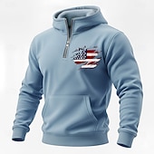  4 luglio 2026 250° Giorno della Memoria Felpa con Cappuccio Collo Giro Bandiera Statunitense Uomo Stile Streetwear Casual Outdoor