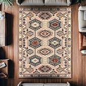 billiga Områdesmattor-Vintage persisk matta, fläckbeständig och lätt att rengöra, etnisk soffpläd, halkfri sängmatta i sovrummet, slitstark och elegant golvdekor i vardagsrummet