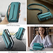 cheap Samsung Cases-Phone Case For Samsung Galaxy Z Fold 7 Wallet Case with Lanyard with Wrist Strap Kickstand TPU PU Leather
