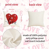 voordelige Kussens, inzetstukken en deksels-Kussensloop met rode hartjesprint voor Valentijnsdag, feestelijk "liefde"-design, decoratief kussen in Europese stijl, perfect voor op de bank of in de woonkamer, ideaal voor Valentijnsdag thuis en
