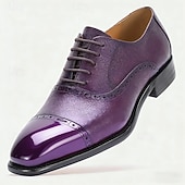 economico Scarpe Eleganti Classiche-Per uomo Classico Casual Matrimonio Pelle Pelle Pieno Fiore Italiana Antiscivolo Allacciatura Nero Giallo Rosso Primavera Tutte le stagioni
