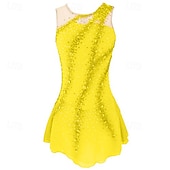 halpa Taitoluistelupuvut-Taitoluistelupuku Naisten Tyttöjen Luistimet Hameet Asut Keltainen &amp; Keltainen Tummanpunainen Tumma laivastonsininen Avoin selkä Spandex Venyvä langa Erittäin elastinen Kouluts Harjoittelu Kilpailu