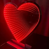 olcso Dekoratív fények-3D-s szerelmes tükör alagút éjszakai fény USB-s tápellátású 32cm/12.6inch ajándék szeretőnek barátnőnek feleség anyának beltéri hálószoba nappali étkező ágyvég hangulat dekorációs lámpa asztali dísz