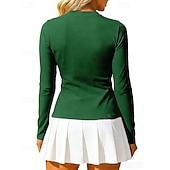 abordables Camisa de Mujer-San Patricio Mujer Clover Camisa de entrenamiento Camiseta de tenis Elegante Estampado Protección UV Elástico Tenis pepinillo Corriendo Camiseta Verde Ropa de tenis