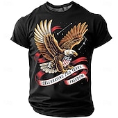 billiga Patriotiska 250 T-shirts-4 juli 2026 250:e minnesdagen Herr 3D Print USA-flagga Rund hals Kort ärm T-shirt Dagligt Street