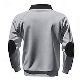 voordelige Basis Sweatshirts-Voor heren Sweatshirt Stoppen Sweatshirt met kwartrits Zwart Wijn Marineblauw Lichtgrijs Donkergrijs Halve rits Kleurenblok Zak Casual Dagelijks Sport &amp; Outdoor Polyester Streetwear Basic Casual