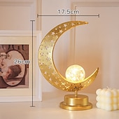 levne Ramadán dekorace světla-Ramadán Eid kovová dutá koule dekorativní lampa hvězda měsíc hrad vnitřní ložnice atmosféra ornament lampa aaa baterie 18,5 * 14,5 cm