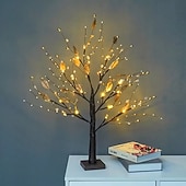 abordables 123496-Arbre lumineux LED doré en forme d'arbre à fruits, 53 cm, fonctionne avec des piles AAA. Idéal pour une chambre, une tête de lit, un salon, une salle à manger ou une ambiance festive. Décoration