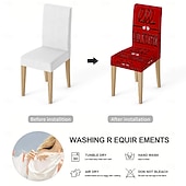 رخيصةأون غطاء كرسي الطعام-غطاء كرسي طعام مطاطي لعيد الحب، بنقشة مربعات الجاموس باللونين الأسود والأبيض مع قلب وقوس على مسند الظهر، غطاء كرسي شتوي قابل للإزالة والغسل للمنزل والمطعم والمطبخ وغرفة المعيشة (1/4/6 قطع)